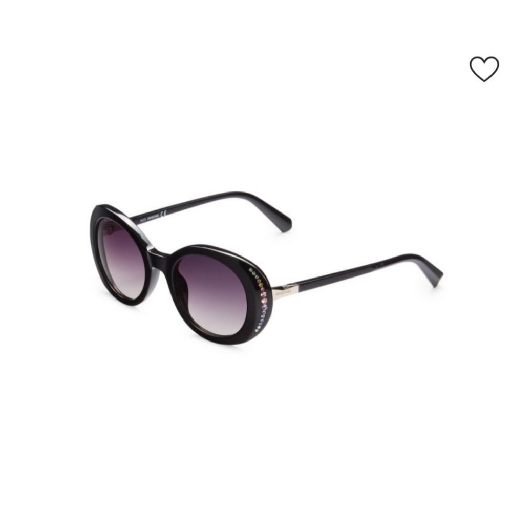 Swarovski Black Sunglasses Round So Elegant With Beautiful Swarovski Crystals